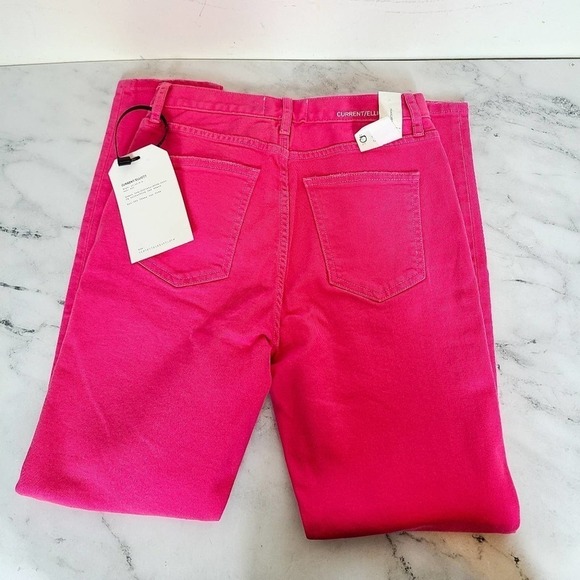 Current/Elliott The Ultra High Waist High Rise Hot Pink Skinny 26 NWT - Picture 5 of 9